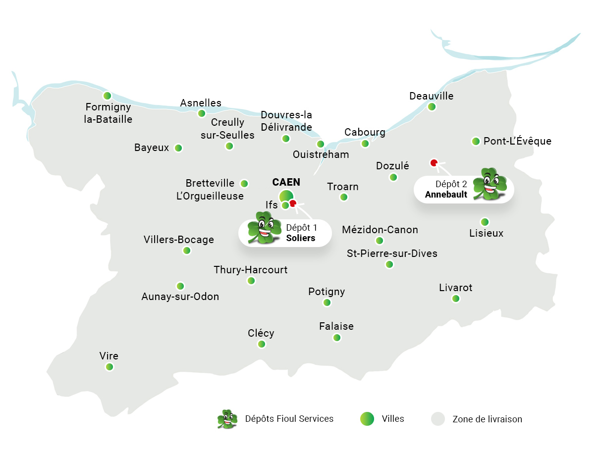 Carte Zone de Livraison Fioul Services